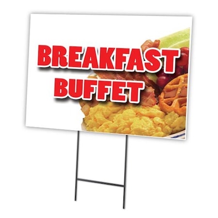 Signmission Breakfast Buffet Yard Sign & Stake outdoor plastic coroplast window, C-1216 Breakfast Buffet C-1216 Breakfast Buffet
